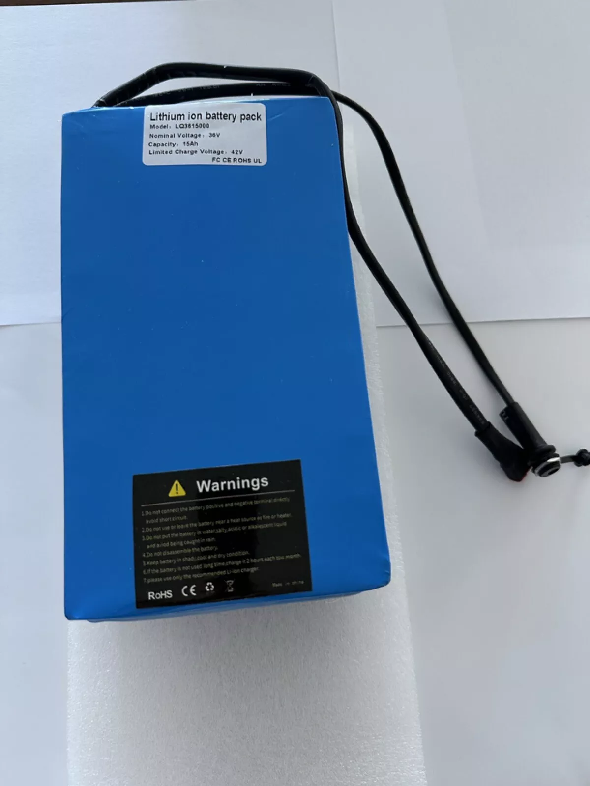 36V 15Ah lithium-ion battery pack for Electric Bike electric scooter e-bike